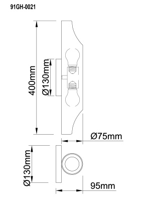 Бра металлическое черное/золото 91GH-0021